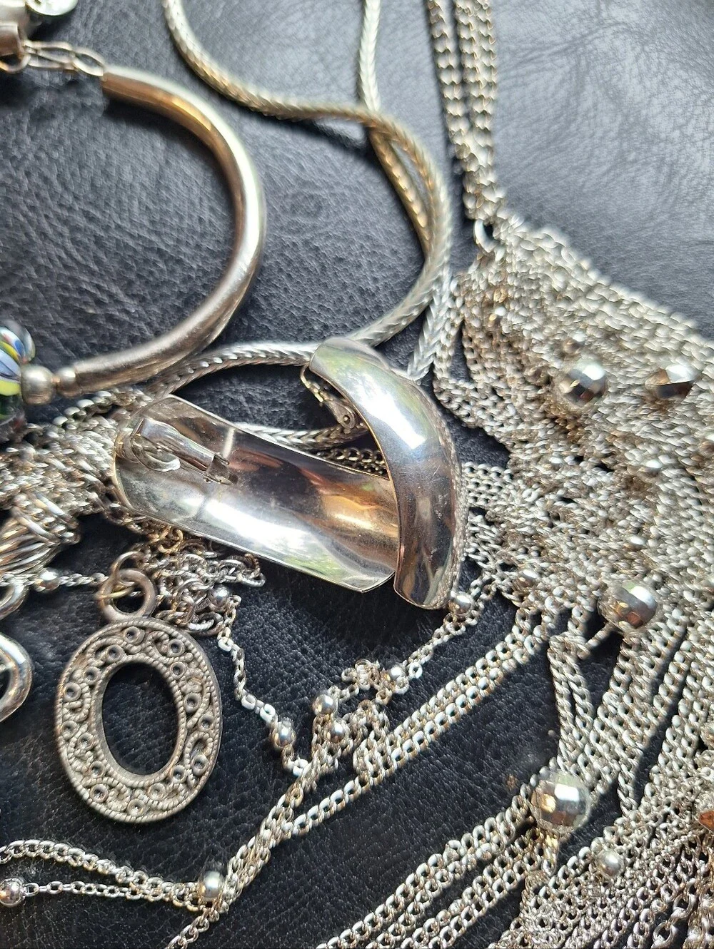 Huge Bundle of Silver Toned Statement Necklaces & Bracelets Earrings Lia Sophia